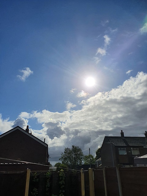 Free download sunshine blue sky sky blue houses free picture to be edited with GIMP free online image editor