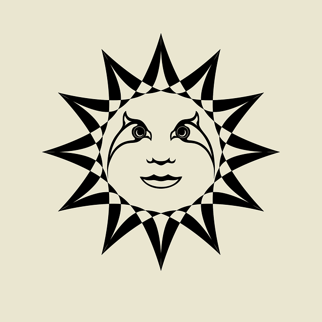 太陽の顔の無料ベクター素材