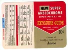 Free download Super Anscochrome Super Speed EI 100 Exposure Guide free photo or picture to be edited with GIMP online image editor