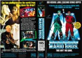 Free download Super Mario Bros. 1993 VHS Cover Art free photo or picture to be edited with GIMP online image editor