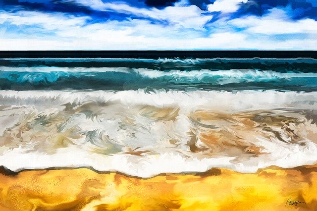 Free download Surf Beach Painting Tide -  free illustration to be edited with GIMP free online image editor