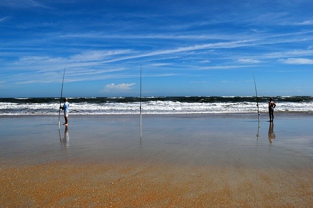 Free download Surf Fishermen Beach Ocean -  free photo or picture to be edited with GIMP online image editor