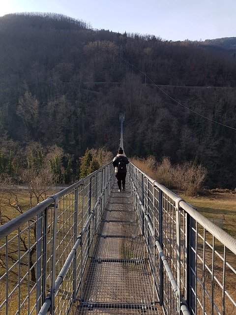Kostenloser Download Hängebrücke Berge Italien kostenlose Fotovorlage zur Bearbeitung mit GIMP Online-Bildbearbeitung