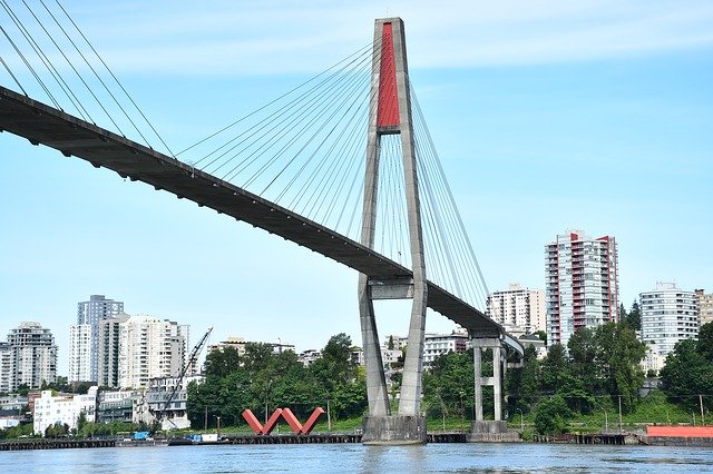 Muat turun percuma Suspension Bridge Steel - foto atau gambar percuma untuk diedit dengan editor imej dalam talian GIMP