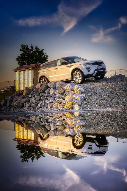 Free download suv car pond land rover automobile free picture to be edited with GIMP free online image editor