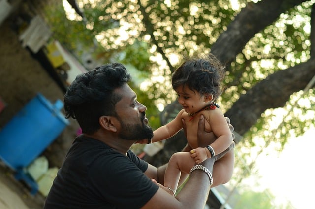 Free download sweet baby small baby father boy free picture to be edited with GIMP free online image editor