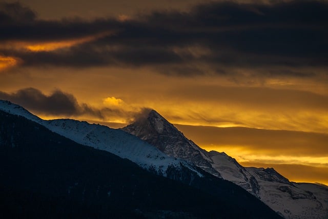 Free download swiss alps sunset peaks summits free picture to be edited with GIMP free online image editor