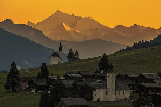 Free download switzerland schweiz sonnenuntergang free picture to be edited with GIMP free online image editor