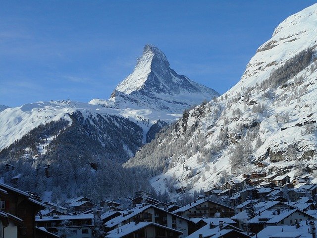 Free download Switzerland Winter Matterhorn -  free photo or picture to be edited with GIMP online image editor