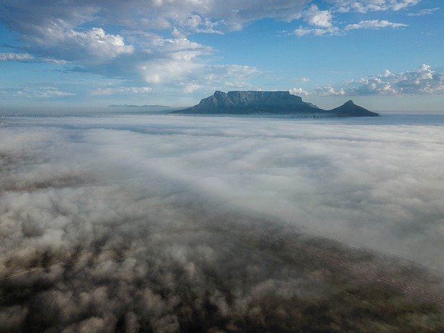 Free download Table-Mountain Aerial Clouds -  free photo or picture to be edited with GIMP online image editor