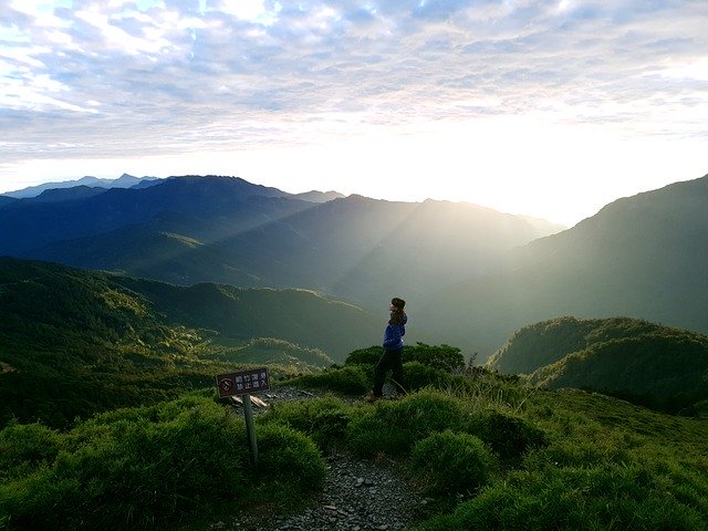 Template Photo Taiwan Mountain Sunset for OffiDocs
