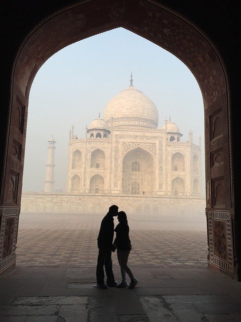 Descarga gratuita Taj Mahal Silhouette Love: foto o imagen gratuita para editar con el editor de imágenes en línea GIMP