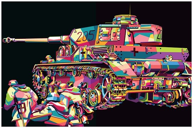 Free download Tank Cool Popart Full -  free illustration to be edited with GIMP free online image editor