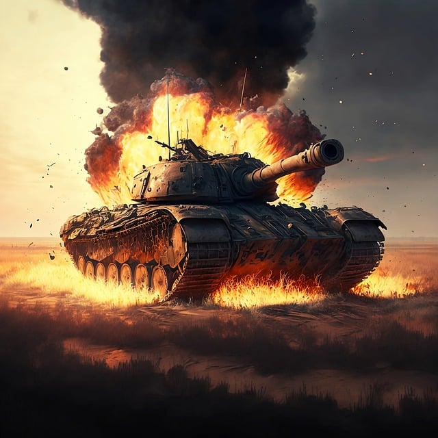 Free download tank explosion fire flames burning free picture to be edited with GIMP free online image editor