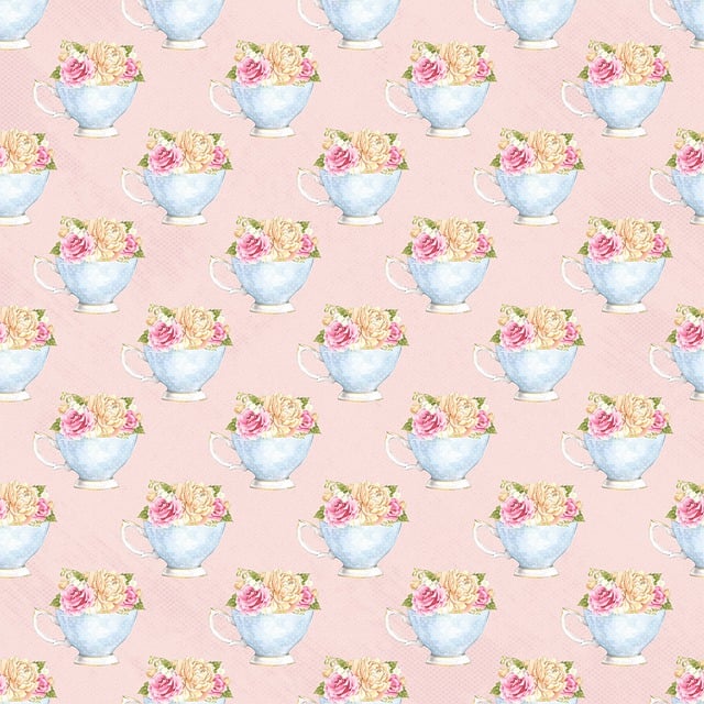 Free download teacups flowers pattern seamless free picture to be edited with GIMP free online image editor