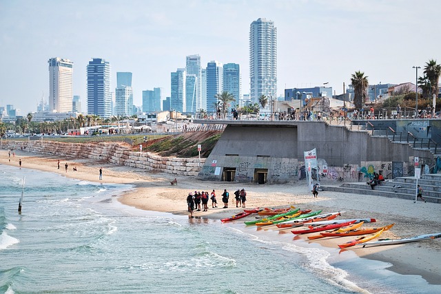 Free download tel aviv city beach coast sea free picture to be edited with GIMP free online image editor