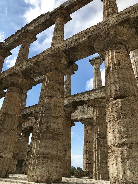 تحميل مجاني Temple Poseidon Paestum - صورة مجانية أو صورة ليتم تحريرها باستخدام محرر الصور عبر الإنترنت GIMP
