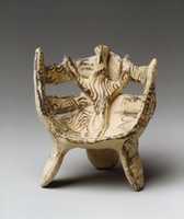 Free download Terracotta female figure in three-legged chair free photo or picture to be edited with GIMP online image editor