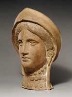 Free download Terracotta head of a woman wearing a stephane free photo or picture to be edited with GIMP online image editor