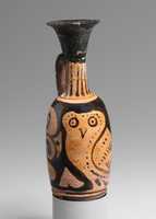 Free download Terracotta lekythos (oil flask) with an owl free photo or picture to be edited with GIMP online image editor