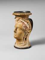Free download Terracotta oinochoe (jug) in the form of a womans head free photo or picture to be edited with GIMP online image editor