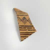 Free download Terracotta sherd from a vessel with horizontal bands and cross-hatched diamond pattern free photo or picture to be edited with GIMP online image editor