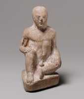 Free download Terracotta statuette of a seated boy free photo or picture to be edited with GIMP online image editor
