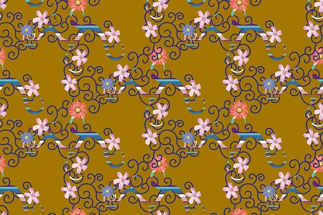Free download Textile Design Flowers Pattern -  free illustration to be edited with GIMP free online image editor