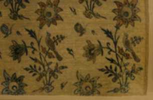 Free download Textile Fragment with Flowers, Birds and Butterflies free photo or picture to be edited with GIMP online image editor