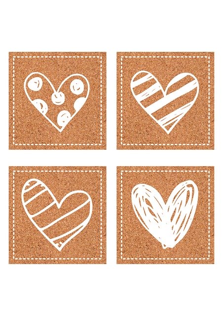 Free download Texture Cork Hearts Romantic -  free illustration to be edited with GIMP free online image editor