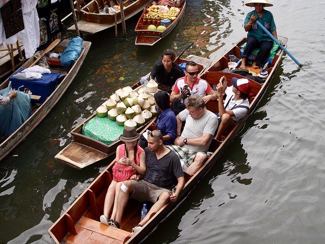 Free download Thailand Floating Market Boats -  free photo or picture to be edited with GIMP online image editor