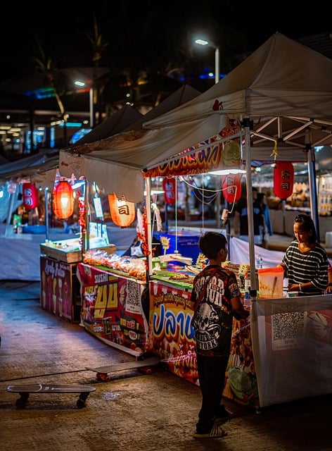 Free download thailand market night evening free picture to be edited with GIMP free online image editor