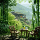 Thatched house in bamboo forest Wallpaper  screen for extension Chrome web store in OffiDocs Chromium