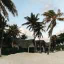 Thatched houses on the beach  screen for extension Chrome web store in OffiDocs Chromium