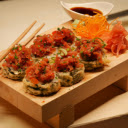 The artistic photograph showcases a delicate sushi platter  screen for extension Chrome web store in OffiDocs Chromium