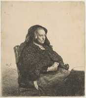 Free download The Artists Mother Seated at a Table Looking Right: Three-Quarter Length free photo or picture to be edited with GIMP online image editor