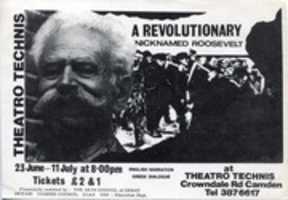 Free download Theatro Technis Poster for A Revolutionary Nicknamed Roosevelt free photo or picture to be edited with GIMP online image editor