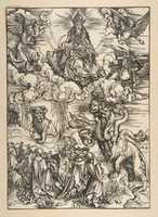 Free download The Beast with the two Horns like a Lamb, from The Apocalypse, Latin edition 1511 free photo or picture to be edited with GIMP online image editor