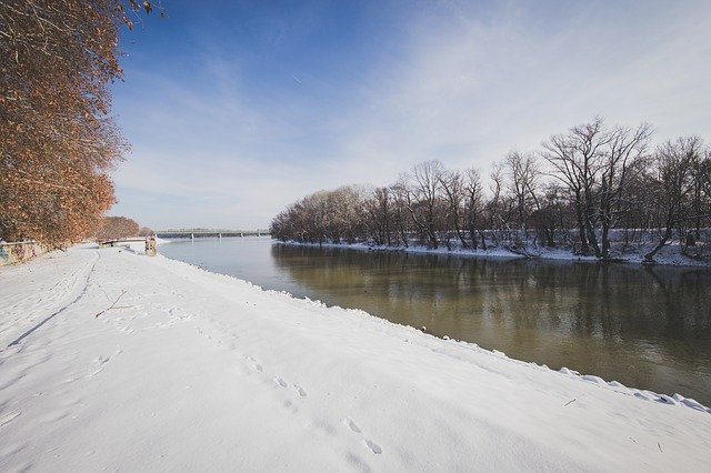 Free download The Danube Snow Winter -  free photo or picture to be edited with GIMP online image editor