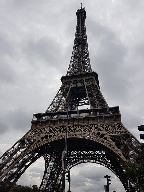 The Eiffel Tower Gray Cloudy