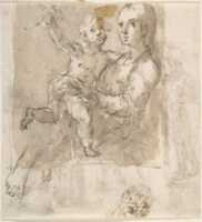 Free download The Flagellation of Christ (recto); Madonna and Child and Unrelated Figure Studies (verso) free photo or picture to be edited with GIMP online image editor