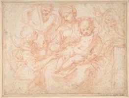 Free download The Holy Family with Angels Bearing Symbols of the Passion free photo or picture to be edited with GIMP online image editor