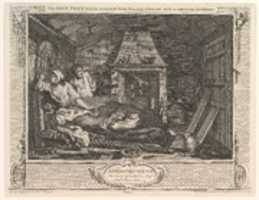 Free download The Idle Prentice Returned from Sea and in a Garret with a Comon Prostitute (Industry and Idleness, plate 7) free photo or picture to be edited with GIMP online image editor