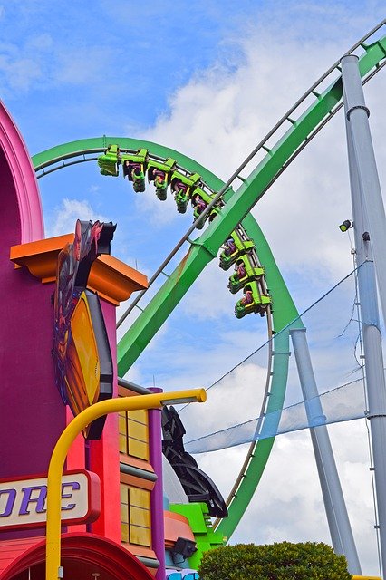 Bezpłatne pobieranie Theme Park Rollercoaster Leisure - bezpłatne zdjęcie lub obraz do edycji za pomocą internetowego edytora obrazów GIMP