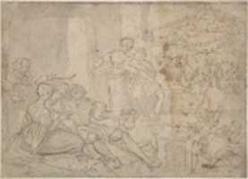 Free download The Month of June, Shearing Sheep (recto); Couples Drinking Wine, The Month of October (verso) free photo or picture to be edited with GIMP online image editor