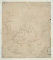 Free download The Rest on the Flight into Egypt; lightly etched free photo or picture to be edited with GIMP online image editor