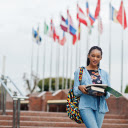 The student and her backpack  screen for extension Chrome web store in OffiDocs Chromium