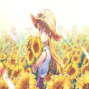 The sunflower girl  screen for extension Chrome web store in OffiDocs Chromium