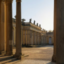 The sun shines through the columns of a building  screen for extension Chrome web store in OffiDocs Chromium