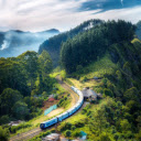 The train runs on the mountain  screen for extension Chrome web store in OffiDocs Chromium